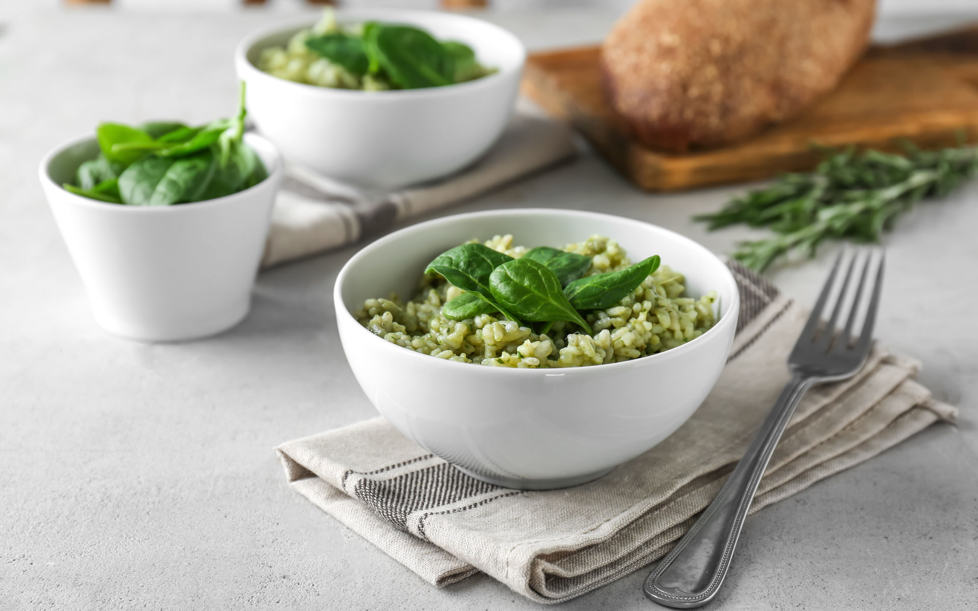 Summer spinach risotto