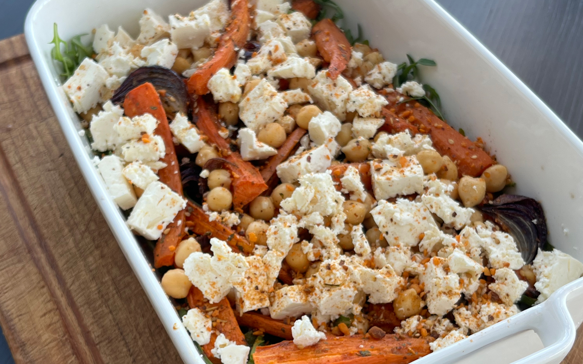 Roasted Carrot, Chickpea & Feta Salad (Vegetarian)